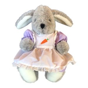 Mary Meyer Easter Bunny Rabbit Stuffed Animal Polka Dot Handmade Dress Carrot
